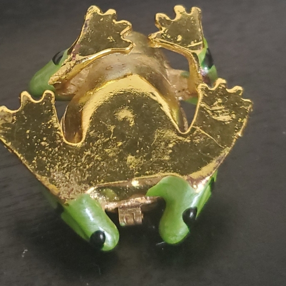 - Monet acrylic painted, pewter, bejeweled lucky frog miniature/charm/trin… - Picture 4 of 4